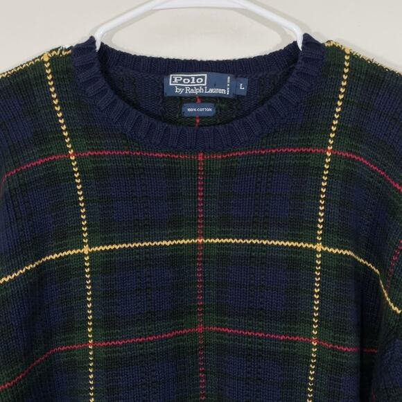 Polo Ralph Lauren Other - Vintage Polo Ralph Lauren Tartan Plaid Sweater Men’s Size Large Multicolor